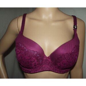 Victoria's Secret Bra 38B Wine Lace Lightly Lined Demi Body by Victoria
